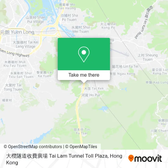 大欖隧道收費廣場 Tai Lam Tunnel Toll Plaza地圖