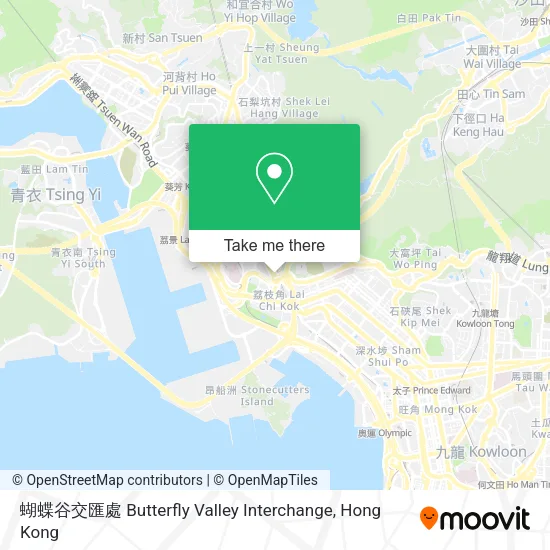 蝴蝶谷交匯處 Butterfly Valley Interchange map