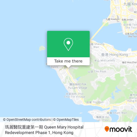 瑪麗醫院重建第一期 Queen Mary Hospital Redevelopment Phase 1 map