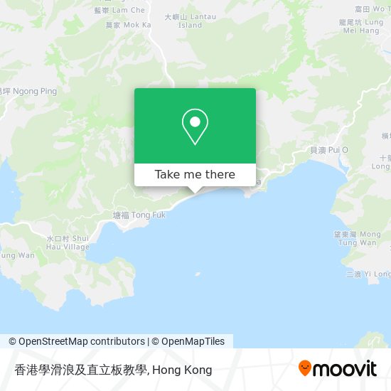 香港學滑浪及直立板教學地圖