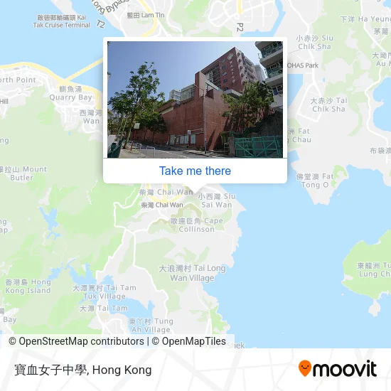 寶血女子中學 map