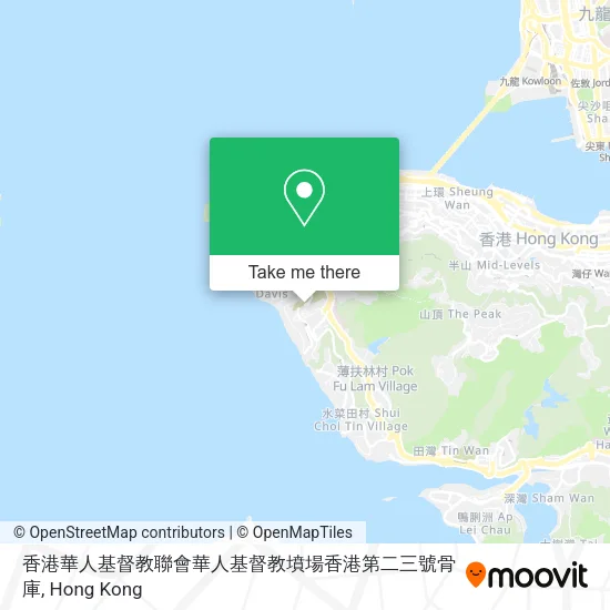 香港華人基督教聯會華人基督教墳場香港第二三號骨庫地圖