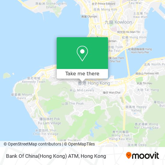 Bank Of China(Hong Kong) ATM map