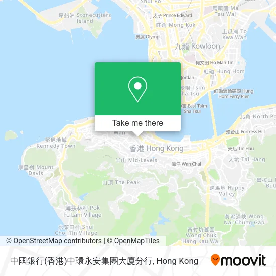 中國銀行(香港)中環永安集團大廈分行地圖