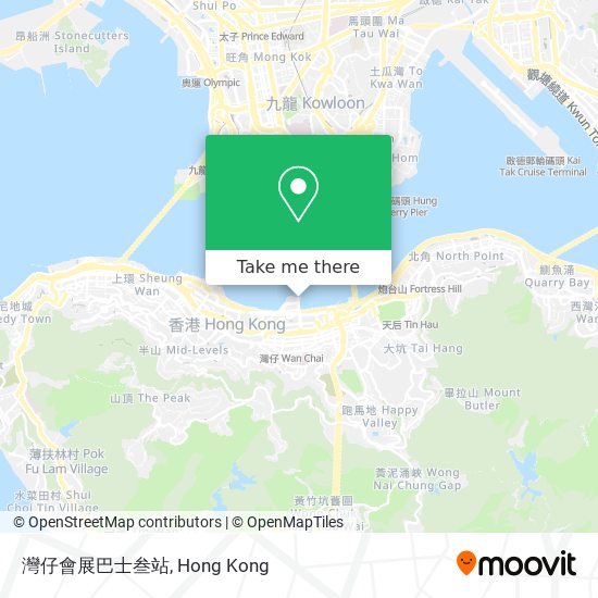 灣仔會展巴士叁站地圖