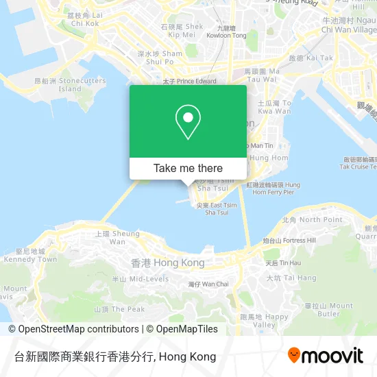 台新國際商業銀行香港分行地圖