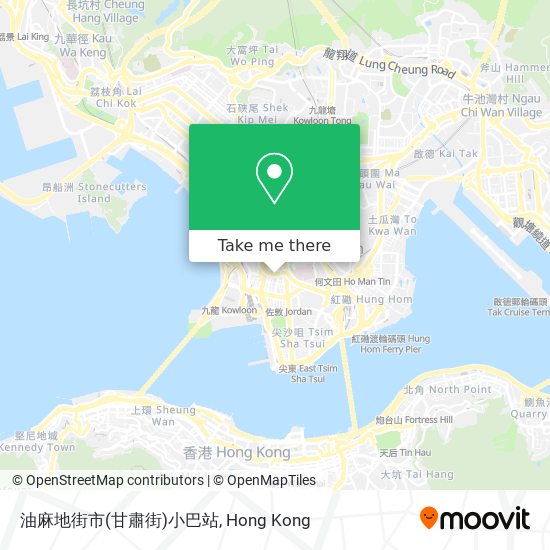 油麻地街市(甘肅街)小巴站 map