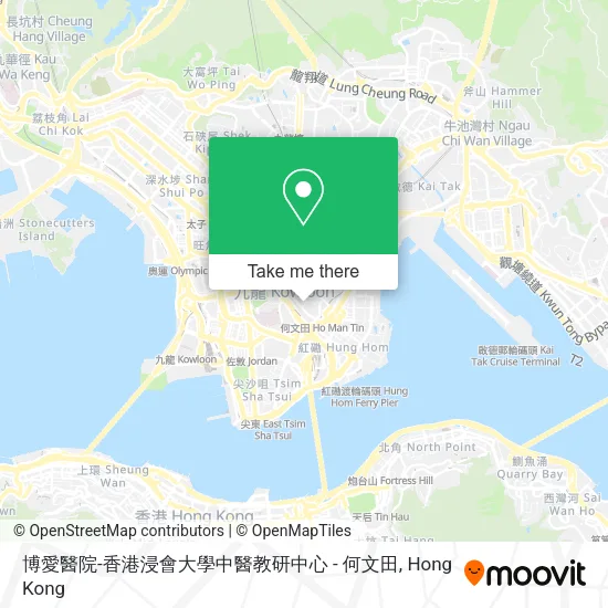 博愛醫院-香港浸會大學中醫教研中心 - 何文田地圖