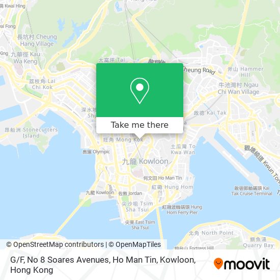 G / F, No 8 Soares Avenues, Ho Man Tin, Kowloon map