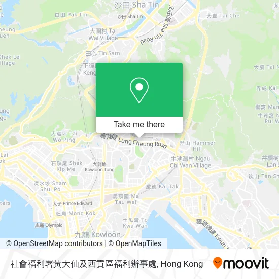 社會福利署黃大仙及西貢區福利辦事處地圖
