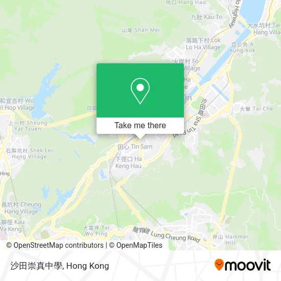 沙田崇真中學地圖