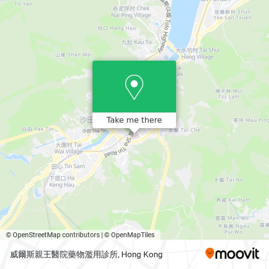 威爾斯親王醫院藥物濫用診所 map