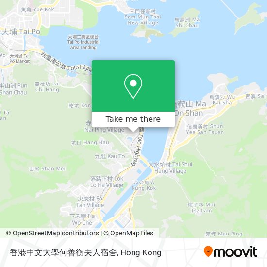 香港中文大學何善衡夫人宿舍地圖