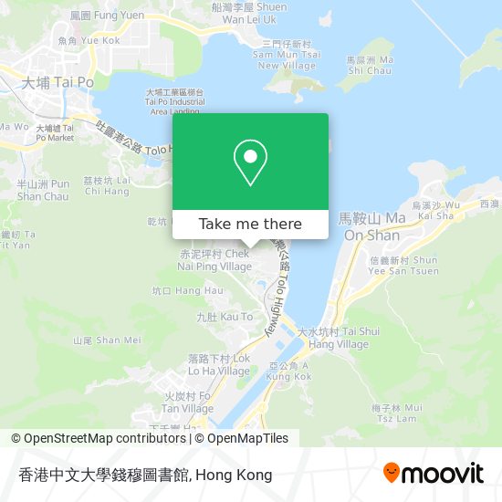 香港中文大學錢穆圖書館地圖