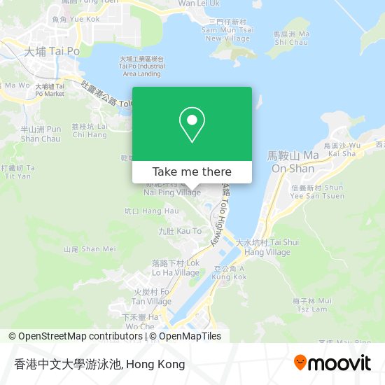 香港中文大學游泳池 map