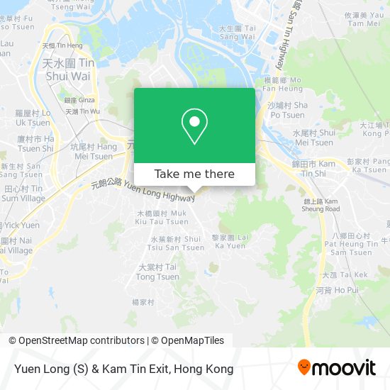 Yuen Long (S) & Kam Tin Exit map