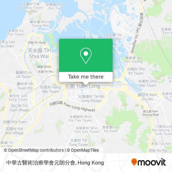 中華古醫術治療學會元朗分會地圖