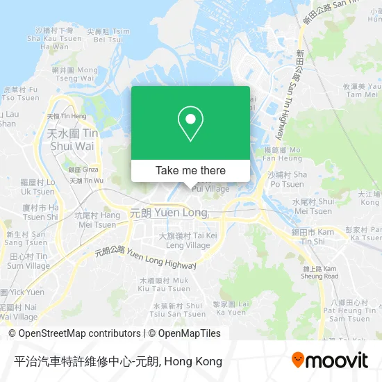 平治汽車特許維修中心-元朗地圖