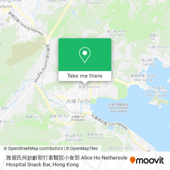 雅麗氏何妙齡那打素醫院小食部 Alice Ho Nethersole Hospital Snack Bar map