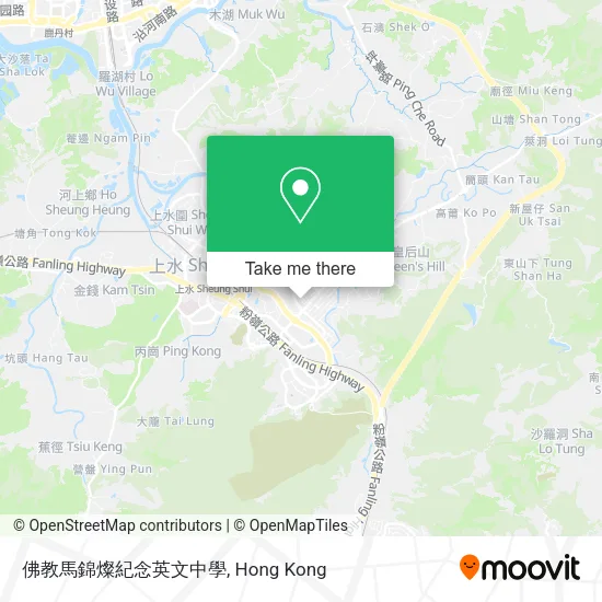 佛教馬錦燦紀念英文中學地圖