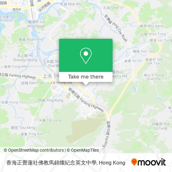 香海正覺蓮社佛教馬錦燦紀念英文中學地圖