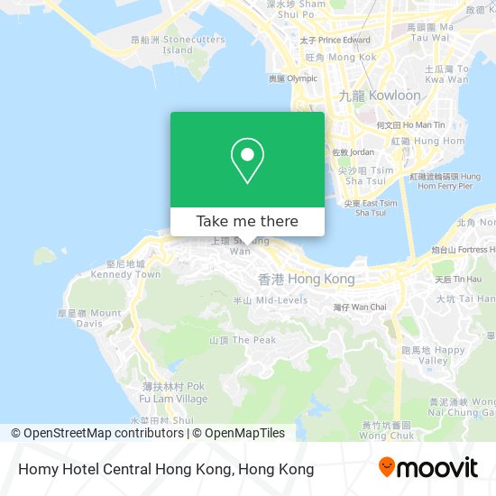 Homy Hotel Central Hong Kong map