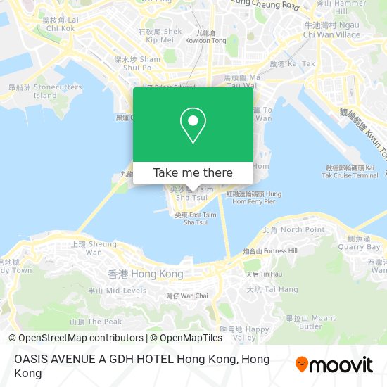 OASIS AVENUE A GDH HOTEL Hong Kong地圖