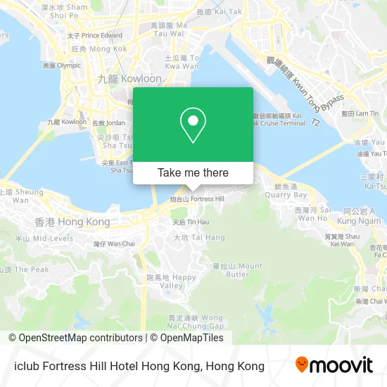 iclub Fortress Hill Hotel Hong Kong map