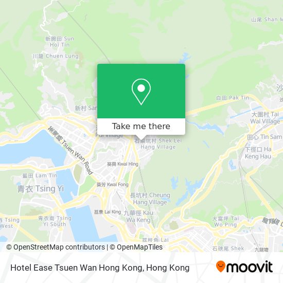 Hotel Ease Tsuen Wan Hong Kong map