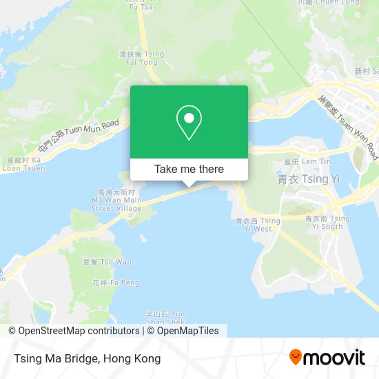 Tsing Ma Bridge map