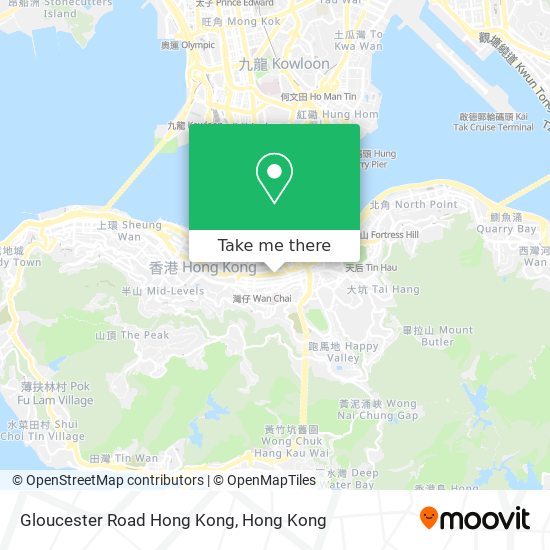 Gloucester Road Hong Kong map