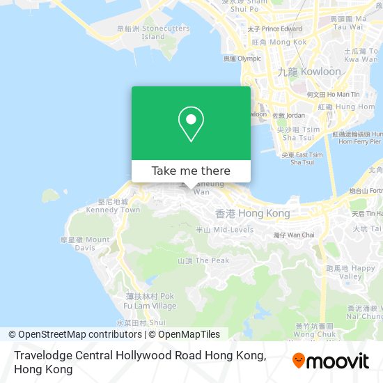 Travelodge Central Hollywood Road Hong Kong map