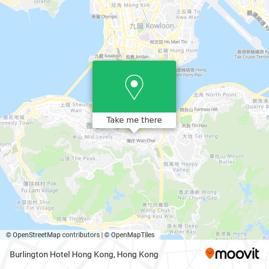 Burlington Hotel Hong Kong map