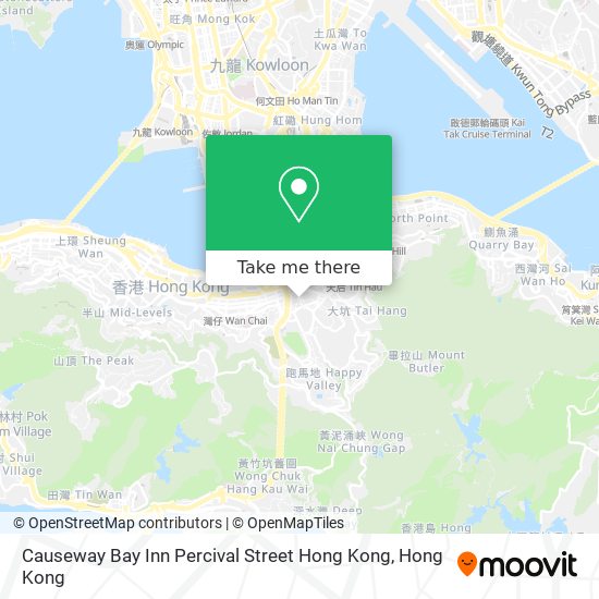 Causeway Bay Inn Percival Street Hong Kong地圖