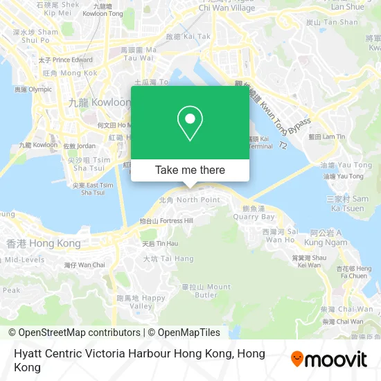 Hyatt Centric Victoria Harbour Hong Kong map