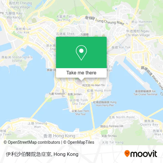伊利沙伯醫院急症室地圖