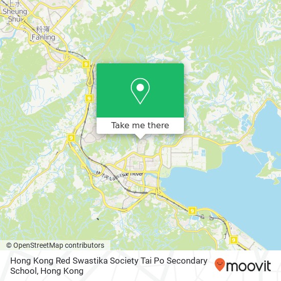 Hong Kong Red Swastika Society Tai Po Secondary School map