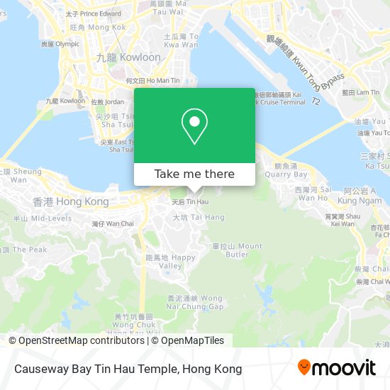 Causeway Bay Tin Hau Temple map