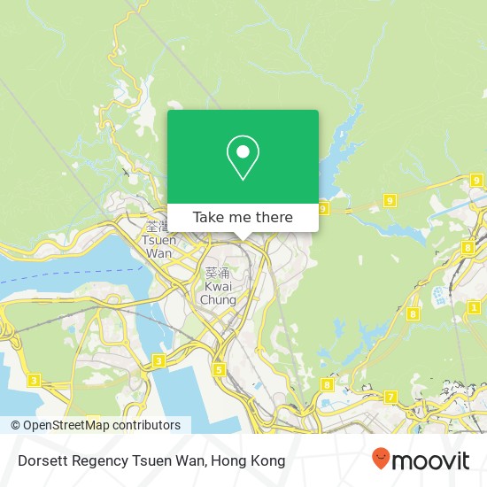 Dorsett Regency Tsuen Wan map