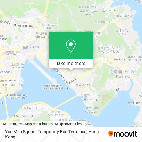 Yue Man Square Temporary Bus Terminus map