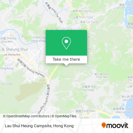 Lau Shui Heung Campsite map