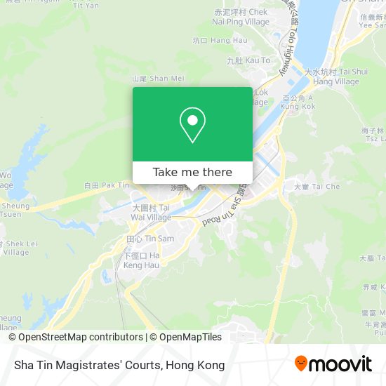 Sha Tin Magistrates' Courts map