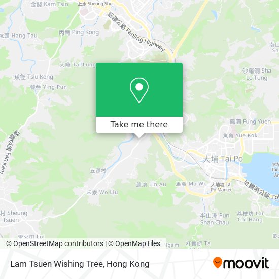 Lam Tsuen Wishing Tree map