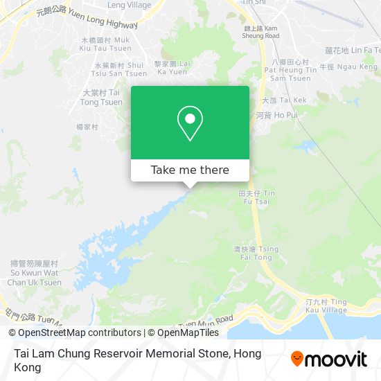 Tai Lam Chung Reservoir Memorial Stone地圖