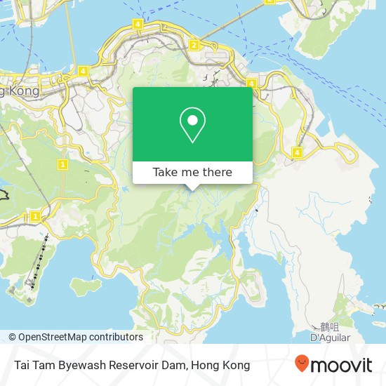 Tai Tam Byewash Reservoir Dam map