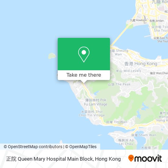 正院 Queen Mary Hospital Main Block map