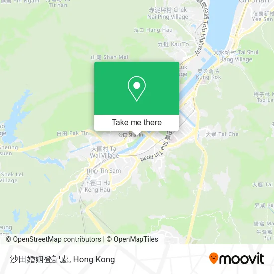 沙田婚姻登記處地圖