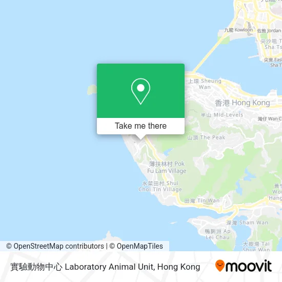 實驗動物中心 Laboratory Animal Unit map