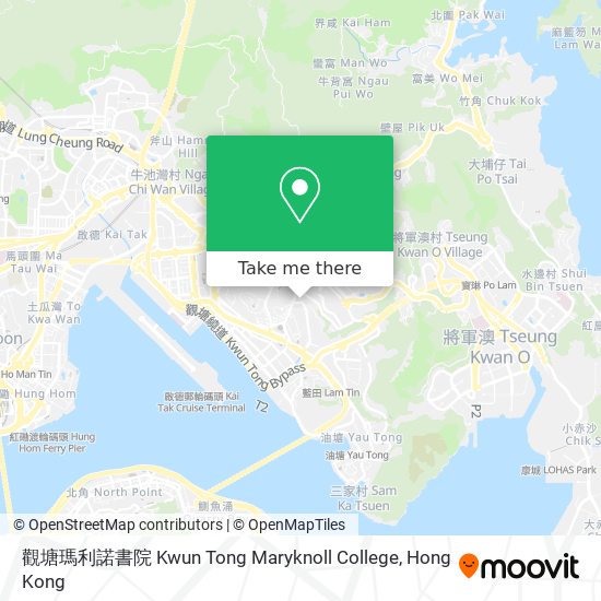 觀塘瑪利諾書院 Kwun Tong Maryknoll College map