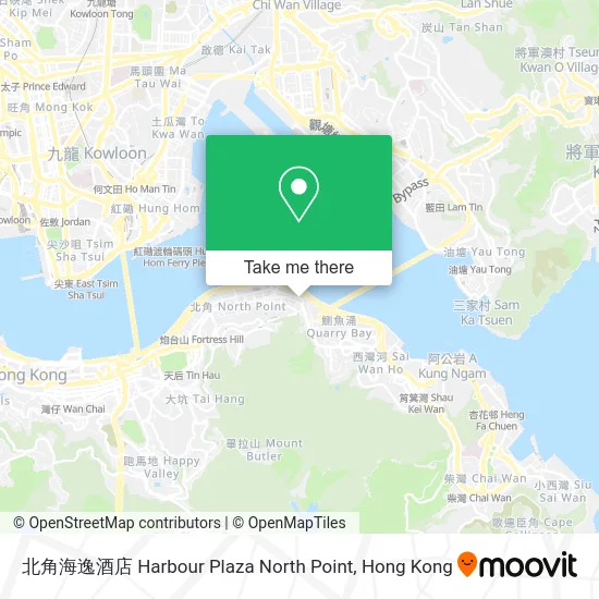 北角海逸酒店 Harbour Plaza North Point map